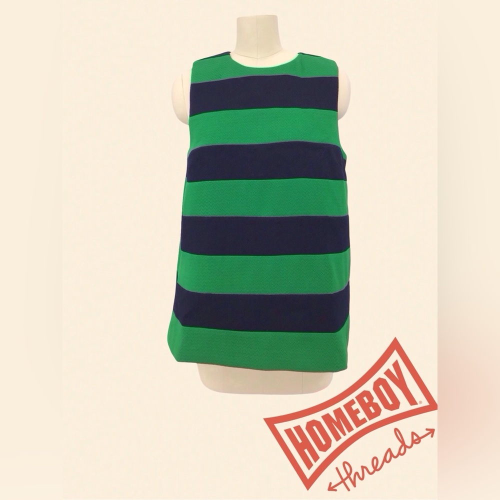 Tuckernuck Bold Green and Navy Sleeveless Top